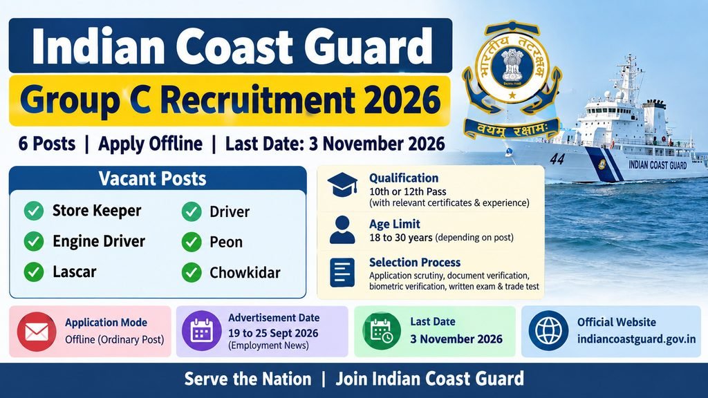 Indian Coast Guard Group C Recruitment 2026