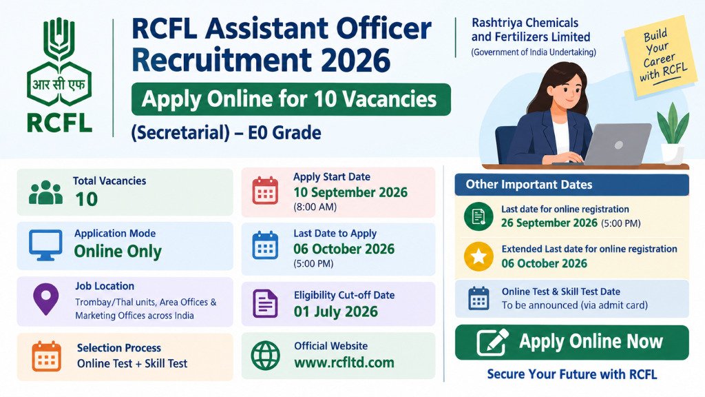 RCFL Assistant Officer Recruitment 2026