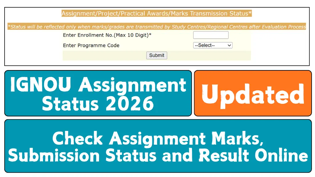 IGNOU Assignment Status 2026